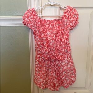 Girls Floral Pink Romper